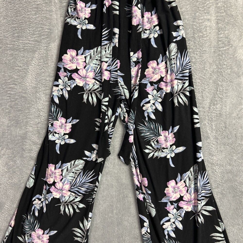 NO BOUNDARIES Womens XS 1 Black Floral Print Strapless Wide Leg Jumpsuit Romper - Picture 4 of 16